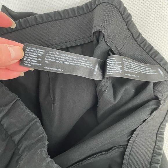 EILEEN FISHER ORGANIC COTTON ELASTIC WAIST SLIM PULL-ON PANTS SIZE S/P Black - Picture 4 of 8